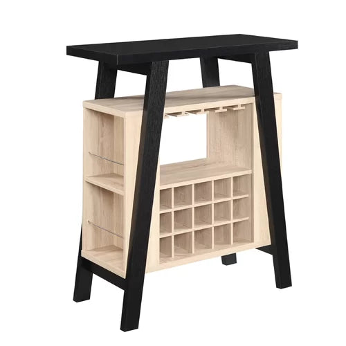 Bar with Wine Storage Manufactured Wood Built-In Wine Rack With A 15-Bottle Capacity