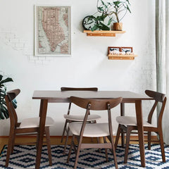 Plattsburg 5 Piece Dining Set Solid Rubber Wood Legs Indoor Design