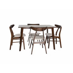 Plattsburg 5 Piece Dining Set Solid Rubber Wood Legs Indoor Design