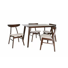 Plattsburg 5 Piece Dining Set Solid Rubber Wood Legs Indoor Design