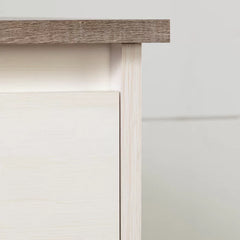 White Wash/Weathered Oak Plenny 6 Drawer 52'' W Solid Wood Double Dresser