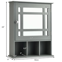 Mount Framed 1 Door Medicine Cabinet with 3 Adjustable Shelves Perfect in your Bathroom, Kitchen, Living Room, and So On, Water-Proof and Resistant