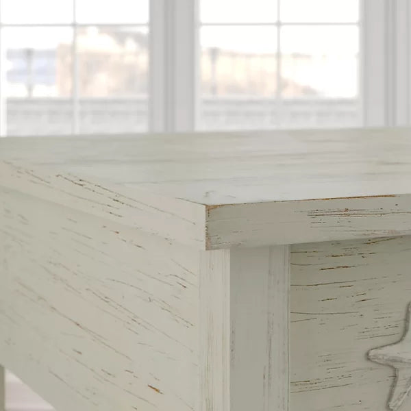 Solid Wood Pocklingt Coffee Table with Storage Coastal Charm