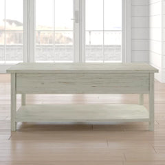 Solid Wood Pocklingt Coffee Table with Storage Coastal Charm