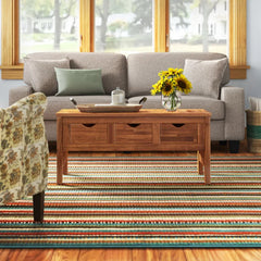 Ponce Solid Wood Coffee Table with Storage and Has a Light Finish