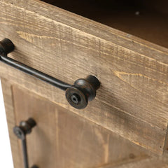Pooler 33.75'' Tall 1 - Drawer Solid Wood Nightstand in Brown Distressed Finish