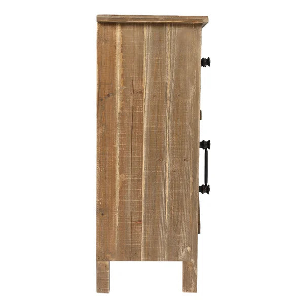 Pooler 33.75'' Tall 1 - Drawer Solid Wood Nightstand in Brown Distressed Finish