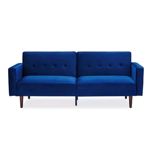 Sapphire Blue Pooler Twin 83.5'' Wide Split Back Convertible Sofa Indoor Design