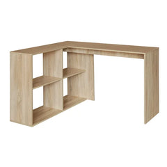 Beech L-Shape Desk Cubes for Storage Sturdy Functional Providing a Perfect Office Corner