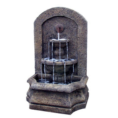 Daulton Resin Tree Stump and Rock Outdoor Fountain