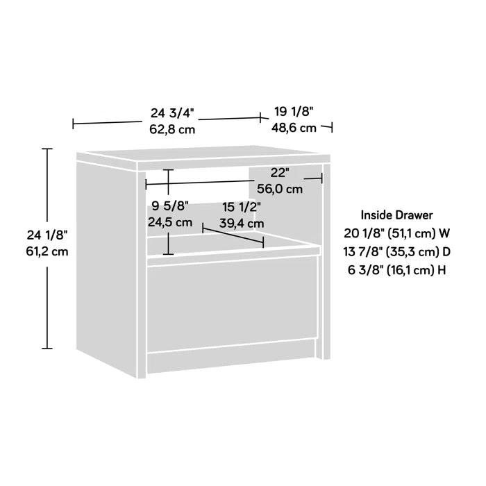 Pacific Maple Posner 24.13'' Tall 1 - Drawer Nightstand Provides Additional Storage