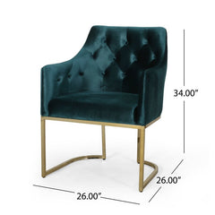 26'' Wide Tufted Velvet Armchair Elegant U Shaped Base