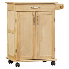 Prado 28.75'' Wide Rolling Kitchen Cart with Solid Wood Top