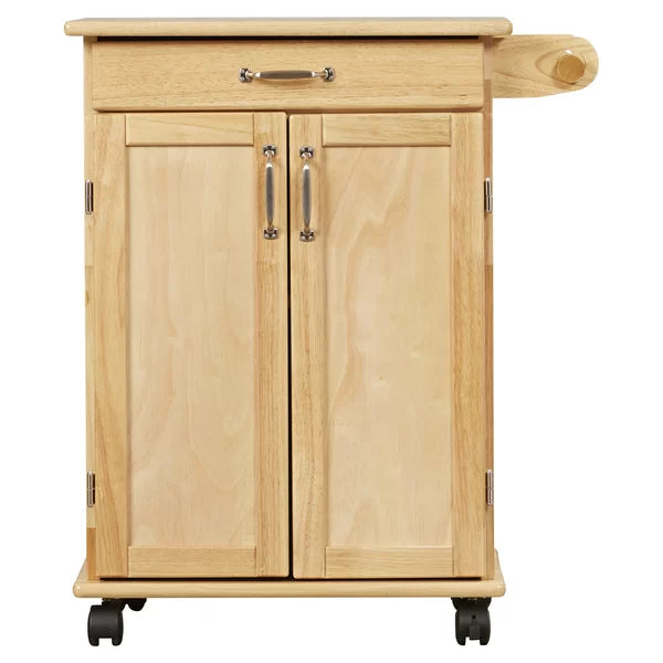 Prado 28.75'' Wide Rolling Kitchen Cart with Solid Wood Top