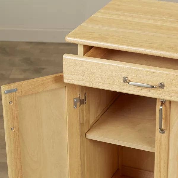 Prado 28.75'' Wide Rolling Kitchen Cart with Solid Wood Top