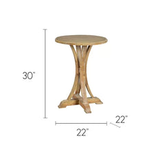 Medium Brown Prelude 30'' Tall Pedestal End Table X-Shaped Base