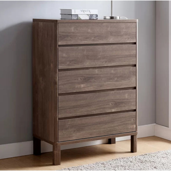 Pricilla 5 Drawer 32'' W Chest Office Home Bedroom Wooden Utility Storage Design
