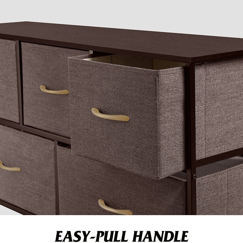 5 Drawer Storage Chest Easy to Assemble  5 Easy-to-Pull Fabric Drawers
