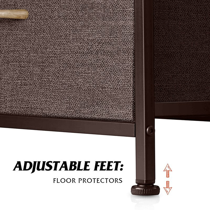 5 Drawer Storage Chest Easy to Assemble  5 Easy-to-Pull Fabric Drawers