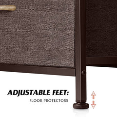 5 Drawer Storage Chest Easy to Assemble  5 Easy-to-Pull Fabric Drawers