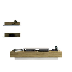 Oud oak and white Pritts TV Stand for TVs up to 75" Pure Modern and Way too Artistic