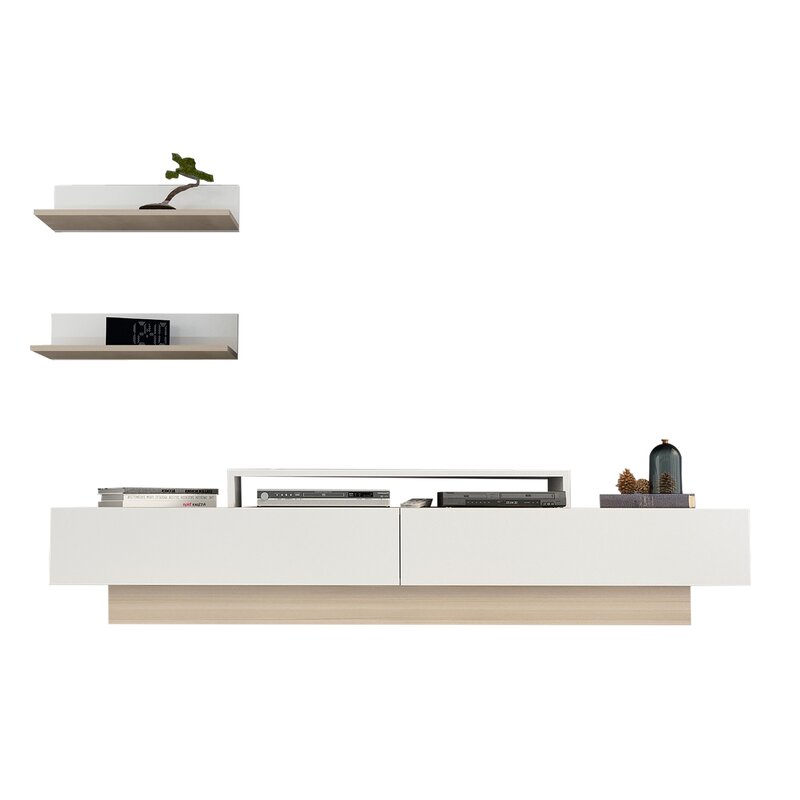 TV Stand for TVs up to 75" Modern and Way Too Artistic. This TV Stand Will Shine in your Room While Storing your Entertainment Sets