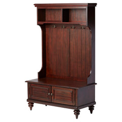 Espresso 40'' Wide Rubberwood Solid Wood Hall Tree with Bench Two Cubby Shelves are Perfect for Stowing Away Purses, Books, Or Baskets of Mail