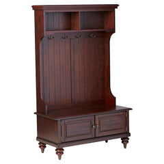 Espresso 40'' Wide Rubberwood Solid Wood Hall Tree with Bench Two Cubby Shelves are Perfect for Stowing Away Purses, Books, Or Baskets of Mail