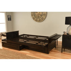 Pugmire Queen 87'' Wide Tufted Back Futon And Mattress with Storage Design