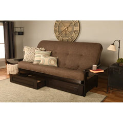 Pugmire Queen 87'' Wide Tufted Back Futon And Mattress with Storage Design