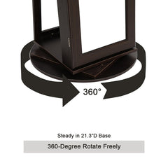 1 - Brown Jewelry Armoire with Mirror Spacious Jewelry Cabinet is Specially Designed for Jewelry Lovers 5 Compartments Can