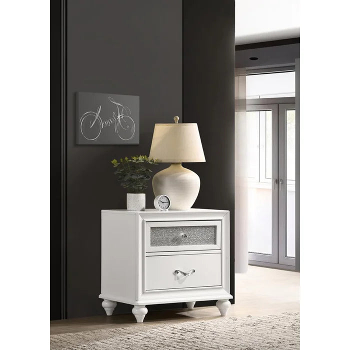Queanbeyan 25.25'' Tall 2 - Drawer Solid Wood Nightstand in White