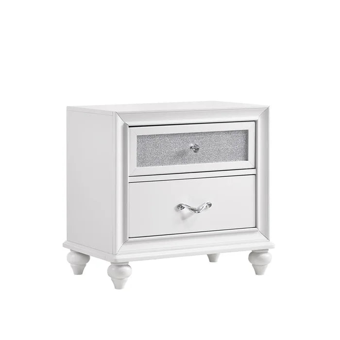 Queanbeyan 25.25'' Tall 2 - Drawer Solid Wood Nightstand in White