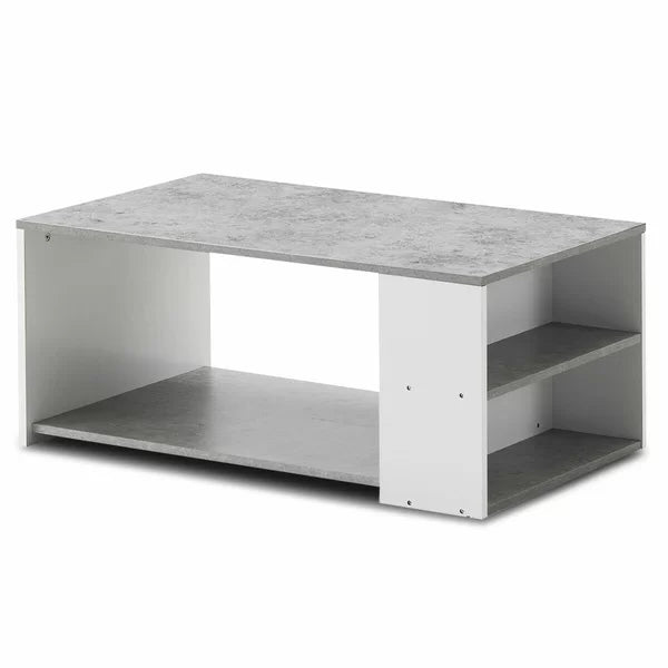 Gray Quin Floor Shelf Coffee Table with Storage