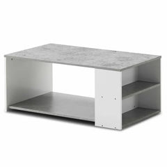 Gray Quin Floor Shelf Coffee Table with Storage
