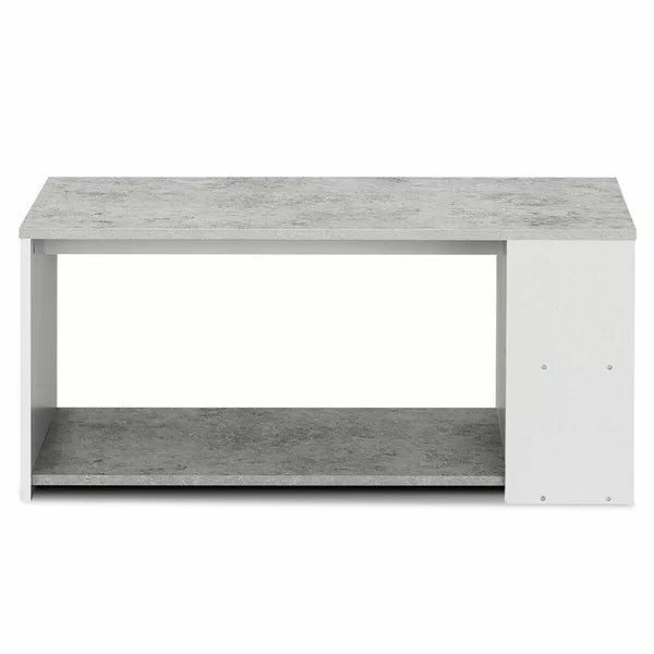 Gray Quin Floor Shelf Coffee Table with Storage