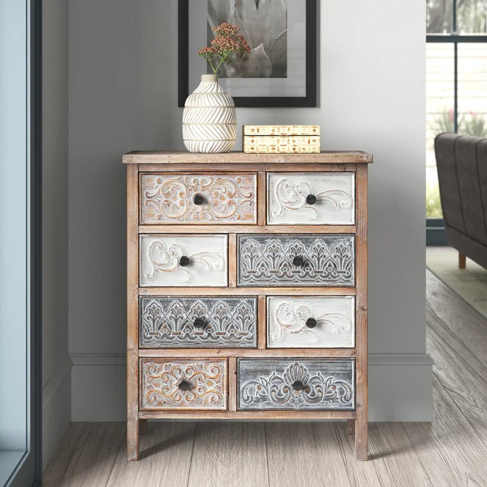 Quinlan 32.3'' Tall 8 - Drawer Apothecary Accent Chest Plenty of Storage