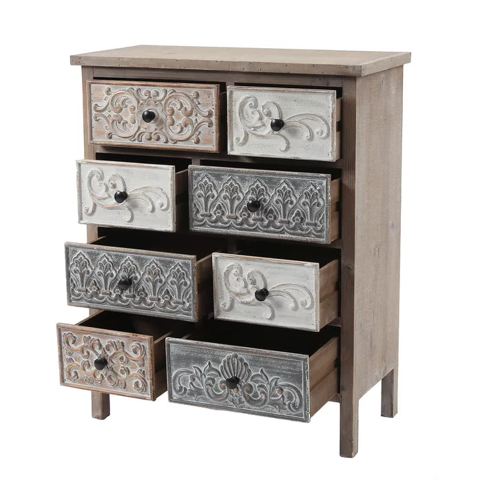 Quinlan 32.3'' Tall 8 - Drawer Apothecary Accent Chest Plenty of Storage