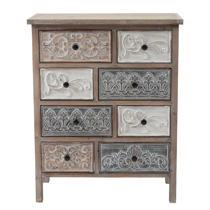 Quinlan 32.3'' Tall 8 - Drawer Apothecary Accent Chest Plenty of Storage