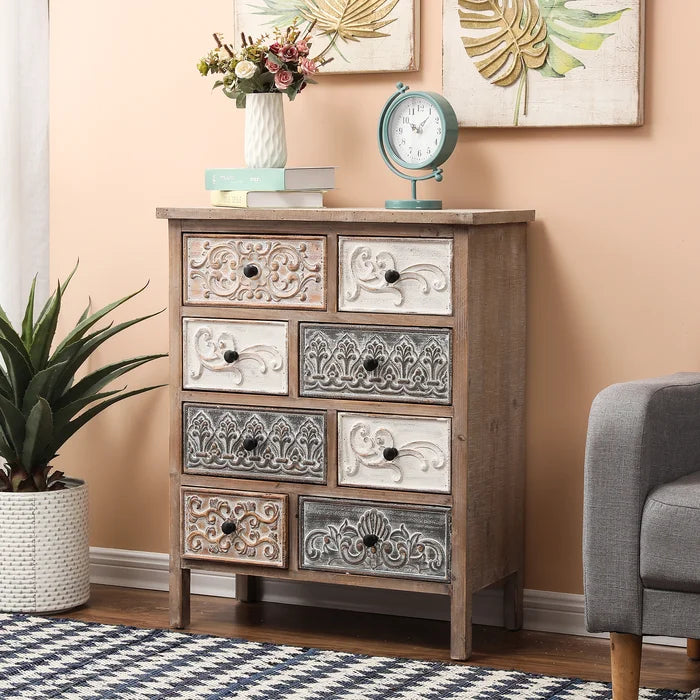 Quinlan 32.3'' Tall 8 - Drawer Apothecary Accent Chest Plenty of Storage