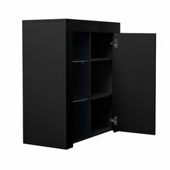 Black Radionas 33'' Tall 1 - Door Accent Cabinet 20 Colors of LED Lights Adjustable Shelves