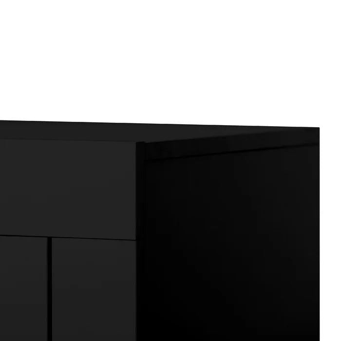 Black Radionas 33'' Tall 1 - Door Accent Cabinet 20 Colors of LED Lights Adjustable Shelves