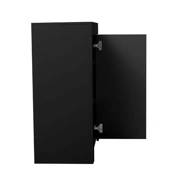 Black Radionas 33'' Tall 1 - Door Accent Cabinet 20 Colors of LED Lights Adjustable Shelves