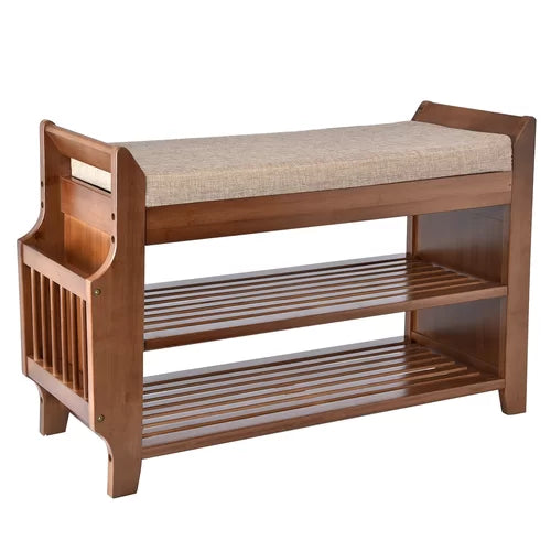 Solid Wood Shoe Storage Bench Multifunctional Bench Comfort And Functionality Combine