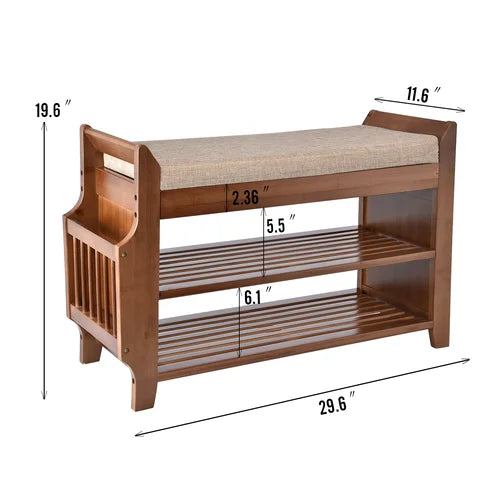 Solid Wood Shoe Storage Bench Multifunctional Bench Comfort And Functionality Combine
