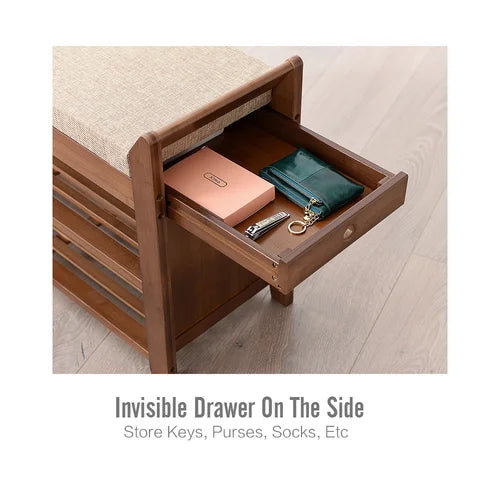 Solid Wood Shoe Storage Bench Multifunctional Bench Comfort And Functionality Combine
