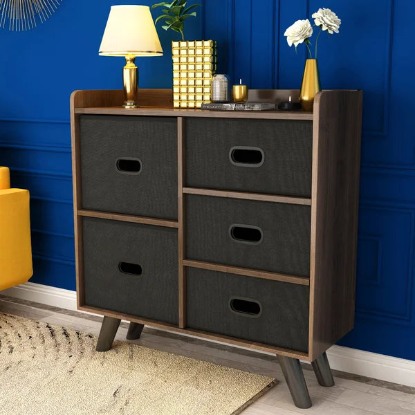 Raghul 5 Drawer 31.4'' W Double Dresser Removable Fabric Drawers