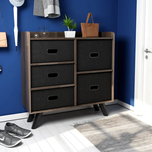 Raghul 5 Drawer 31.4'' W Double Dresser Removable Fabric Drawers