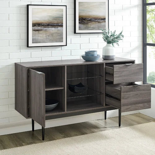 Slate Gray Rakestraw 52'' Wide 2 Drawer Buffet Table