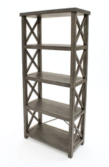 1 Gray Ramona 62.625'' H x 28'' W Solid Wood Etagere Bookcase